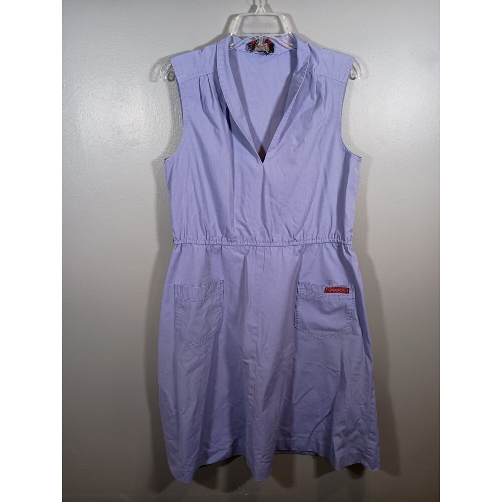 Sasson Bib Jumper Dress Vintage Purple Utility Paris NY Womens Size 14 / 15